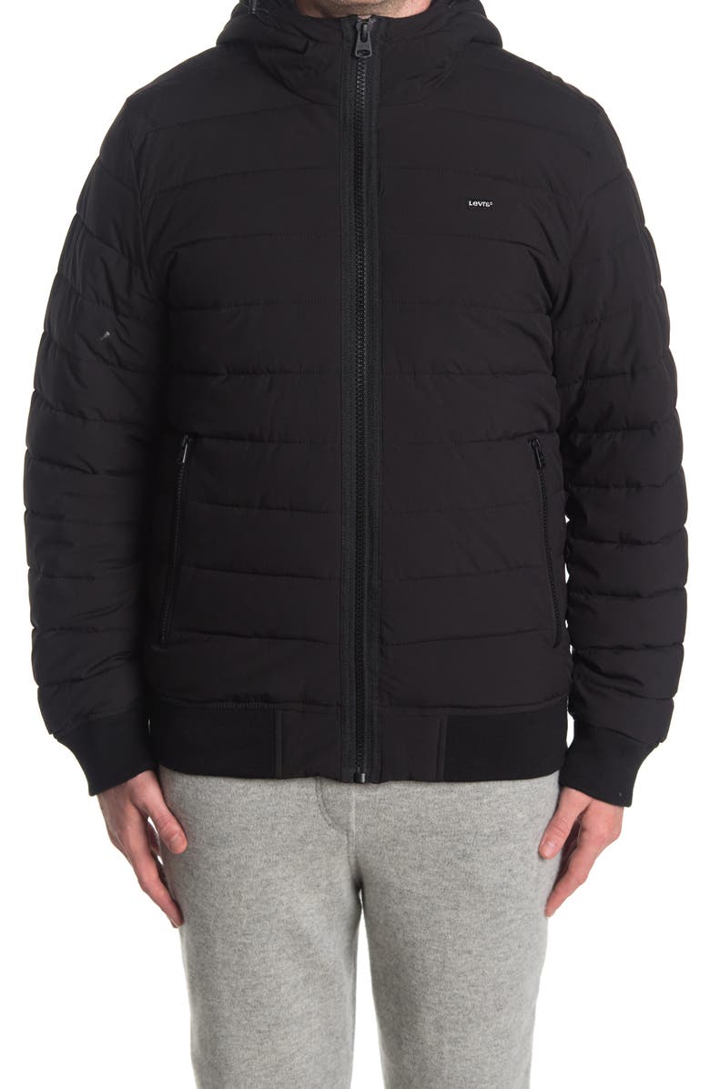 Levi's<sup>®</sup> LEVI'S Quilted Hooded Bomber Jacket, Alternate, color, 