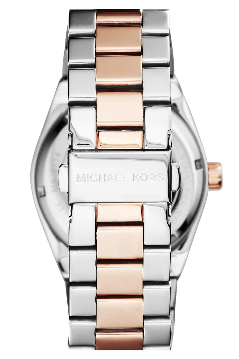 Michael Kors 'Channing' Bracelet Watch, 38mm, Alternate, color, SILVER/ ROSE GOLD/ RED