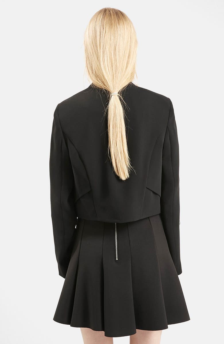 Topshop Crop Crepe Jacket, Alternate, color,