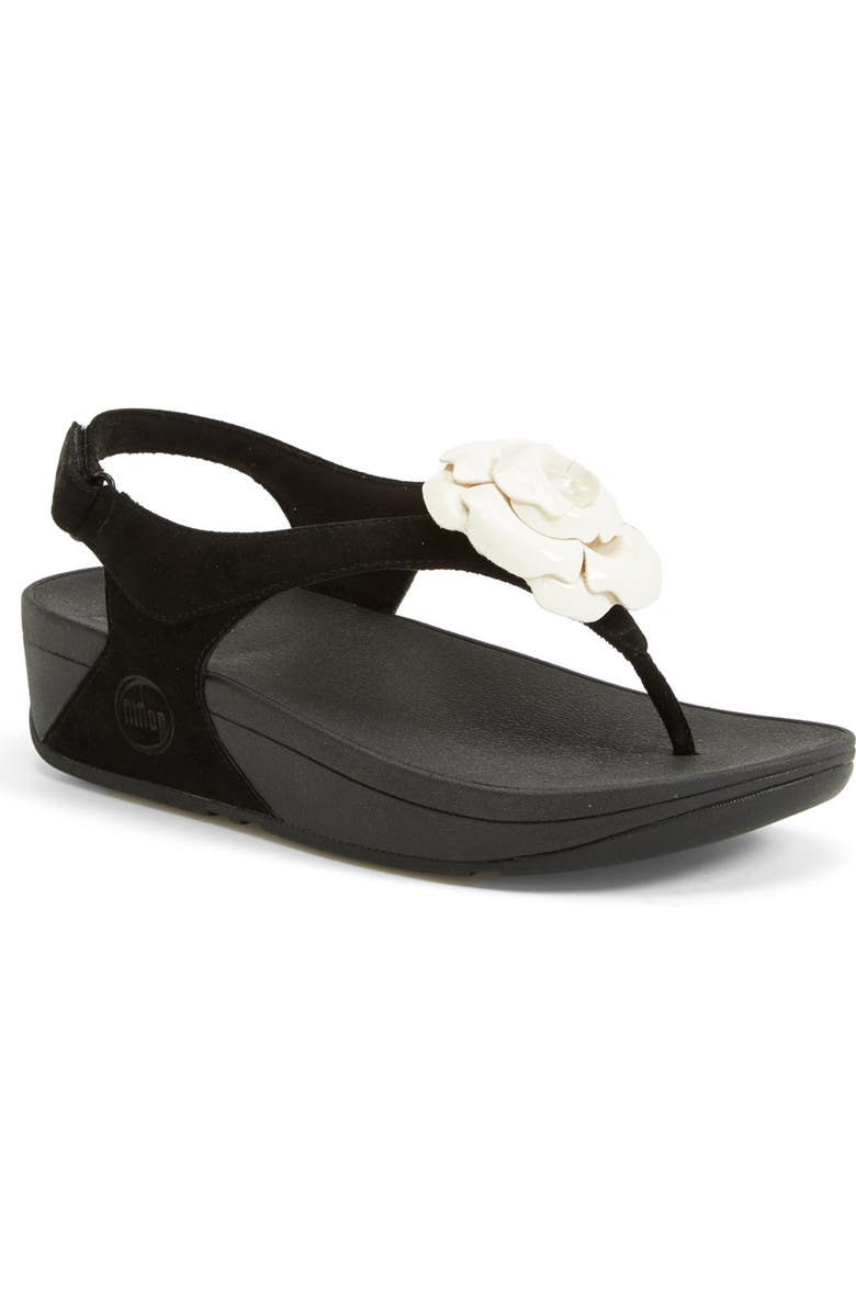 FitFlop 'Bloom' Suede Thong Sandal, Main, color,