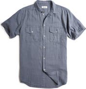 Rowan Leeds Cotton Gauze Short Sleeve Button-Up Shirt