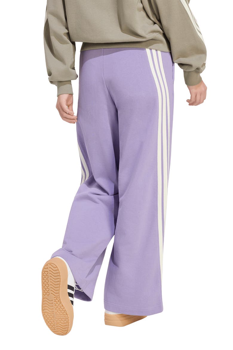 Adicolor Wide Leg 3-Stripes Track Pants, Alternate, color, MAGIC LILAC