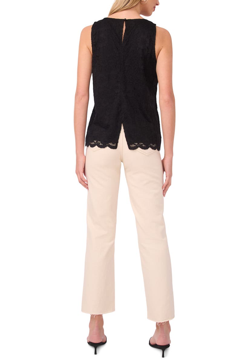 Vince Camuto Lace Sleeveless Top, Alternate, color, Rich Black