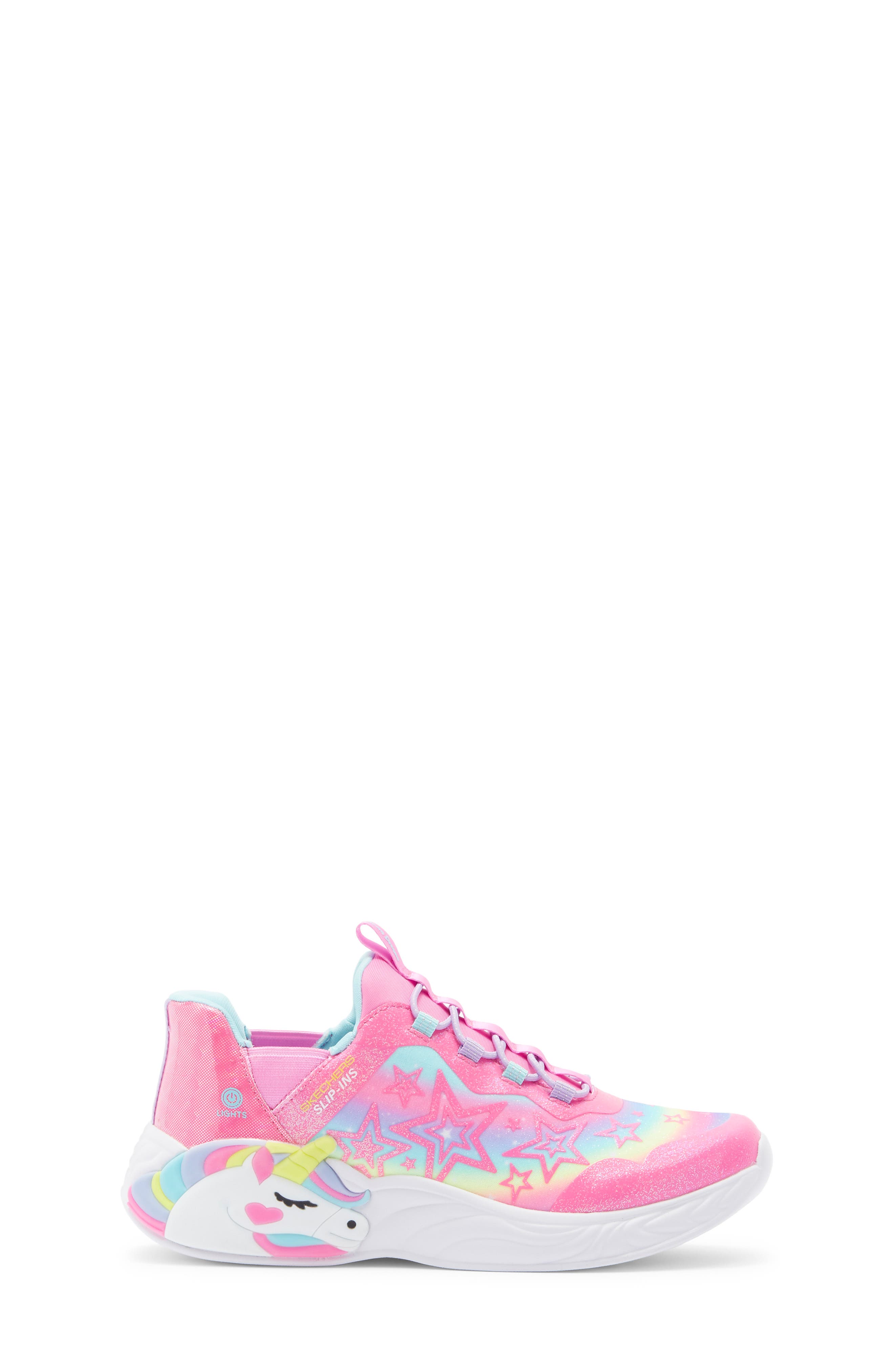 SKECHERS Kids' Unicorn Dreams Starry Lite Sneaker, Alternate, color, Pink Multi