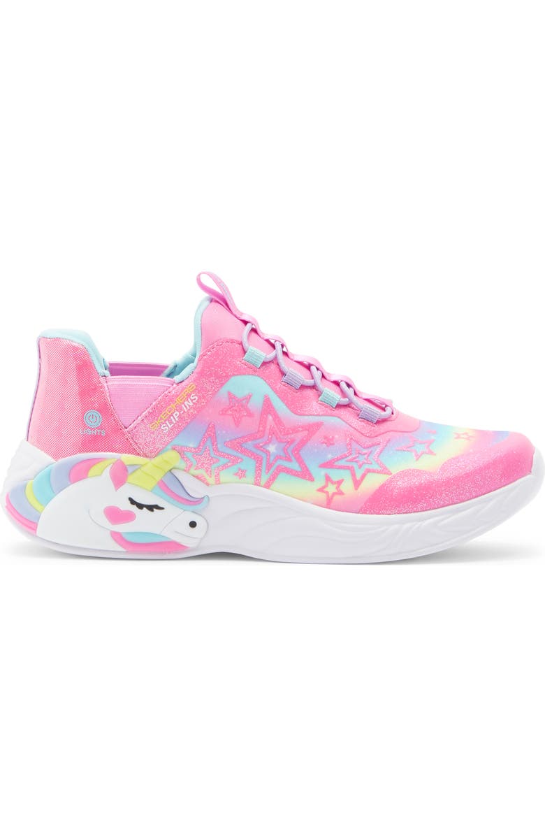 SKECHERS Kids' Unicorn Dreams Starry Lite Sneaker, Alternate, color, Pink Multi