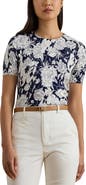 Lauren Ralph Lauren Floral Print Short Sleeve Sweater