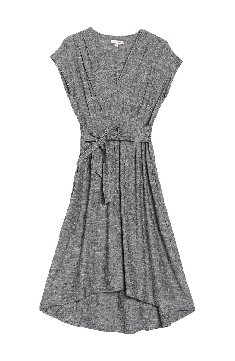 MAX STUDIO V-Neck Waist Tie Dress, Alternate, color,