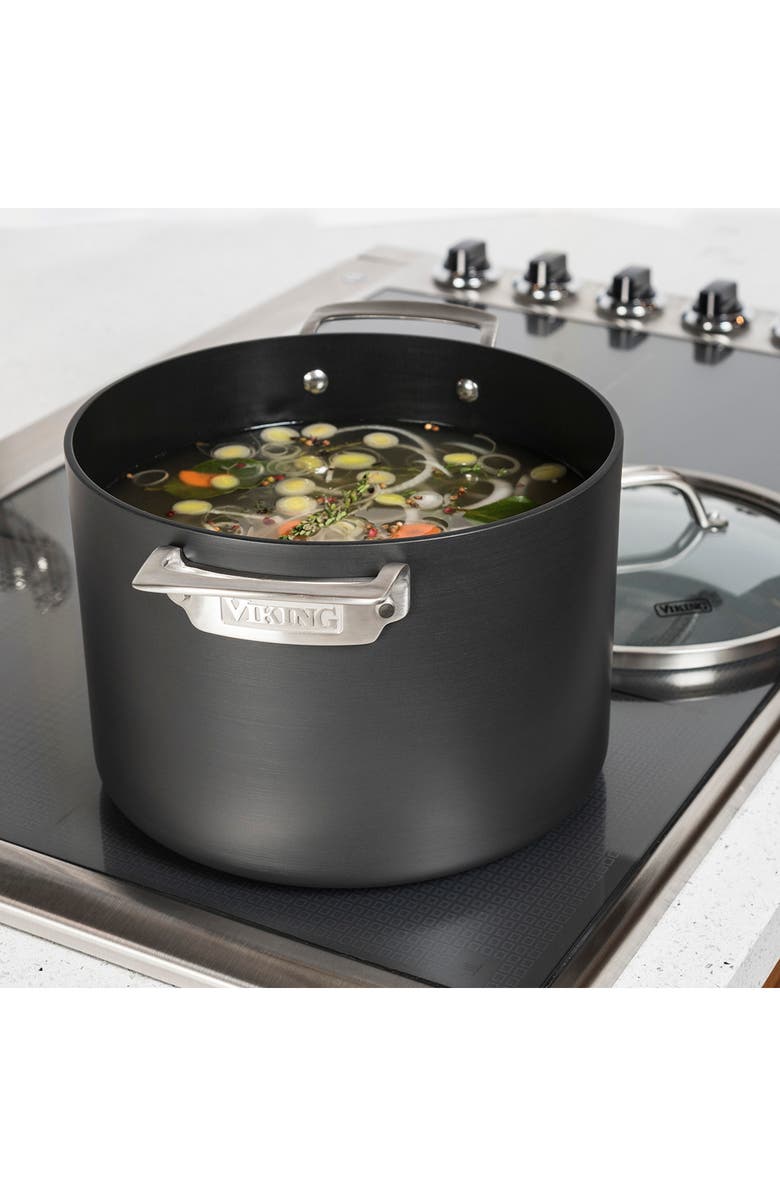 Viking 8-Quart Hard Anodized Aluminum Nonstick Stockpot with Lid, Alternate, color, Dark Gray