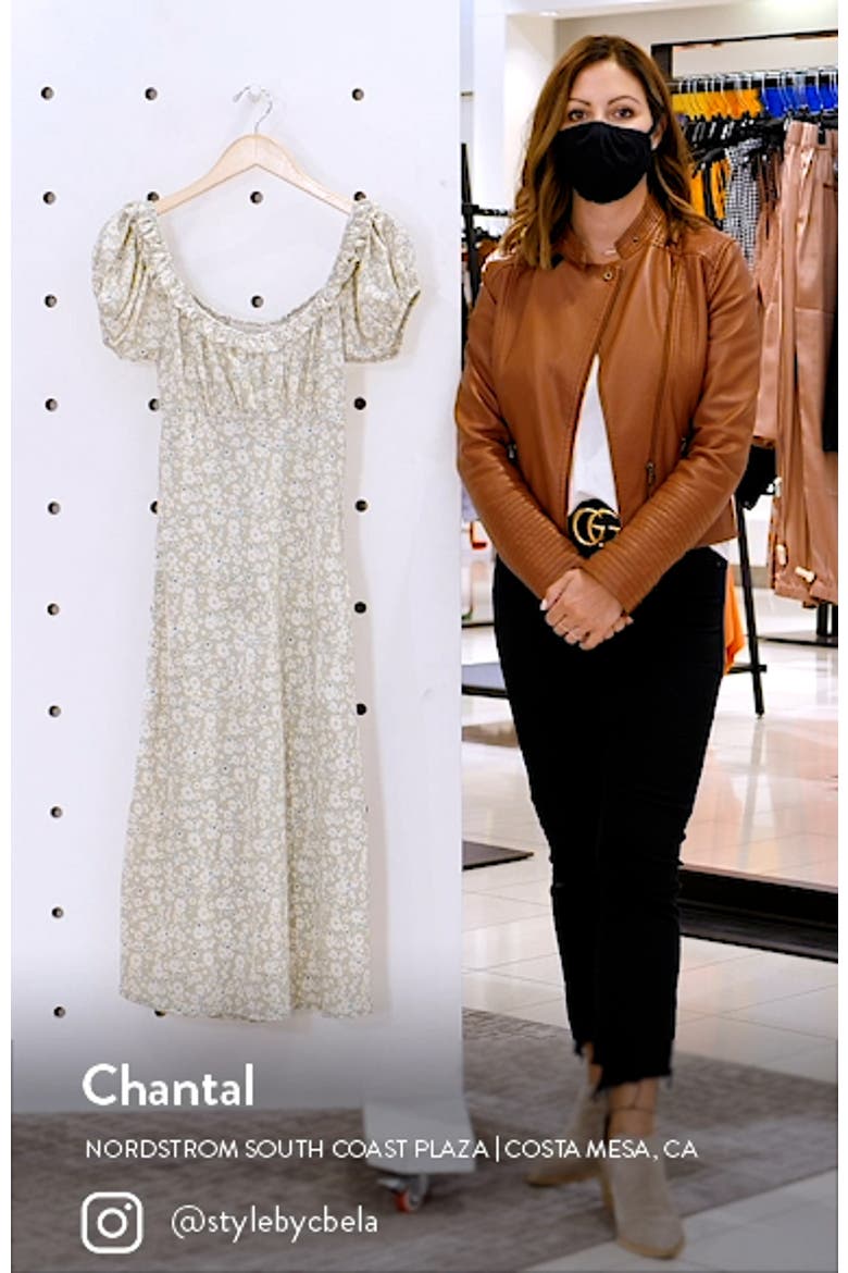 Ditsy Floral Ruffle Neck Midi Dress video