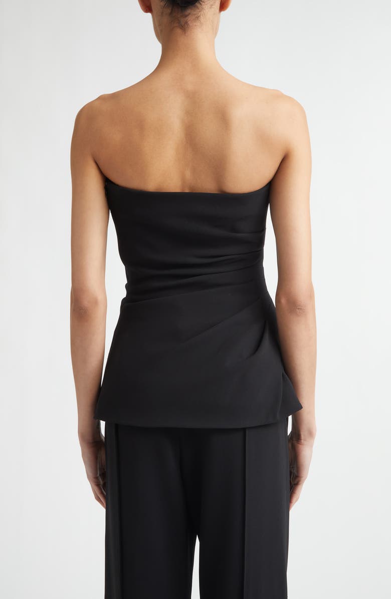 Proenza Schouler Damea Matte Double Crepe Top, Alternate, color, Black