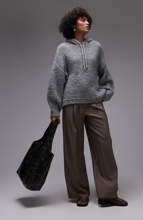 TOPSHOP TOPSHOP OVERSIZE TEXTURED HOODIE