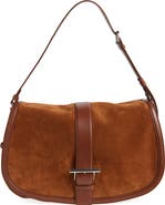 McQueen Maxi T-Bar Suede Shoulder Bag