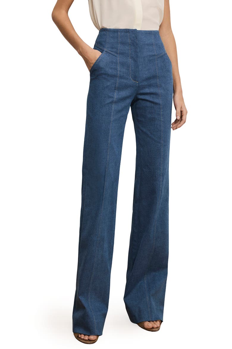 Frenkle Topstitch Detail Cotton Blend Pants, Main, color, COSMO