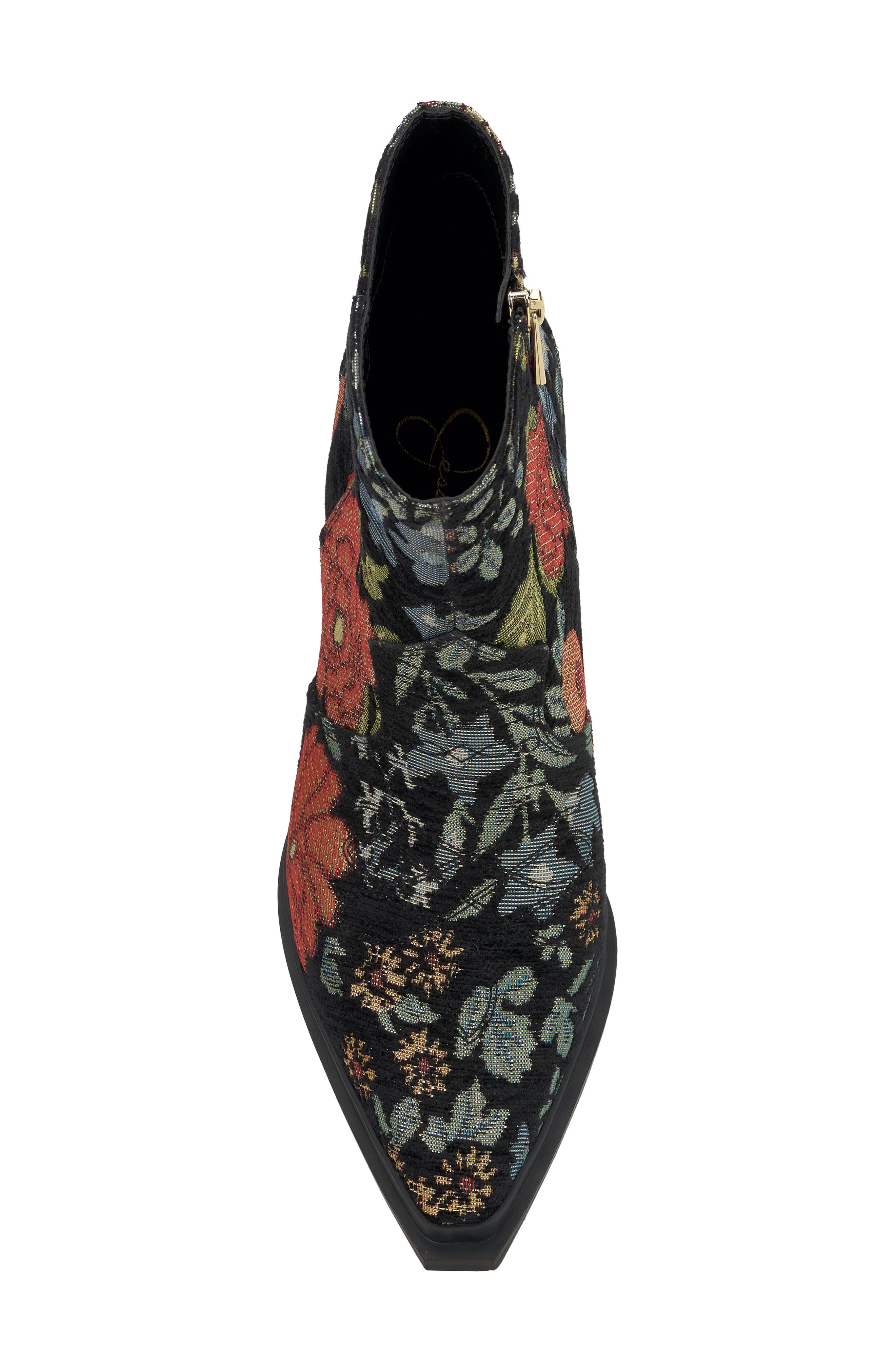 Jessica Simpson Helvona Pointed Toe Bootie, Alternate, color, Black/ Floral Multi