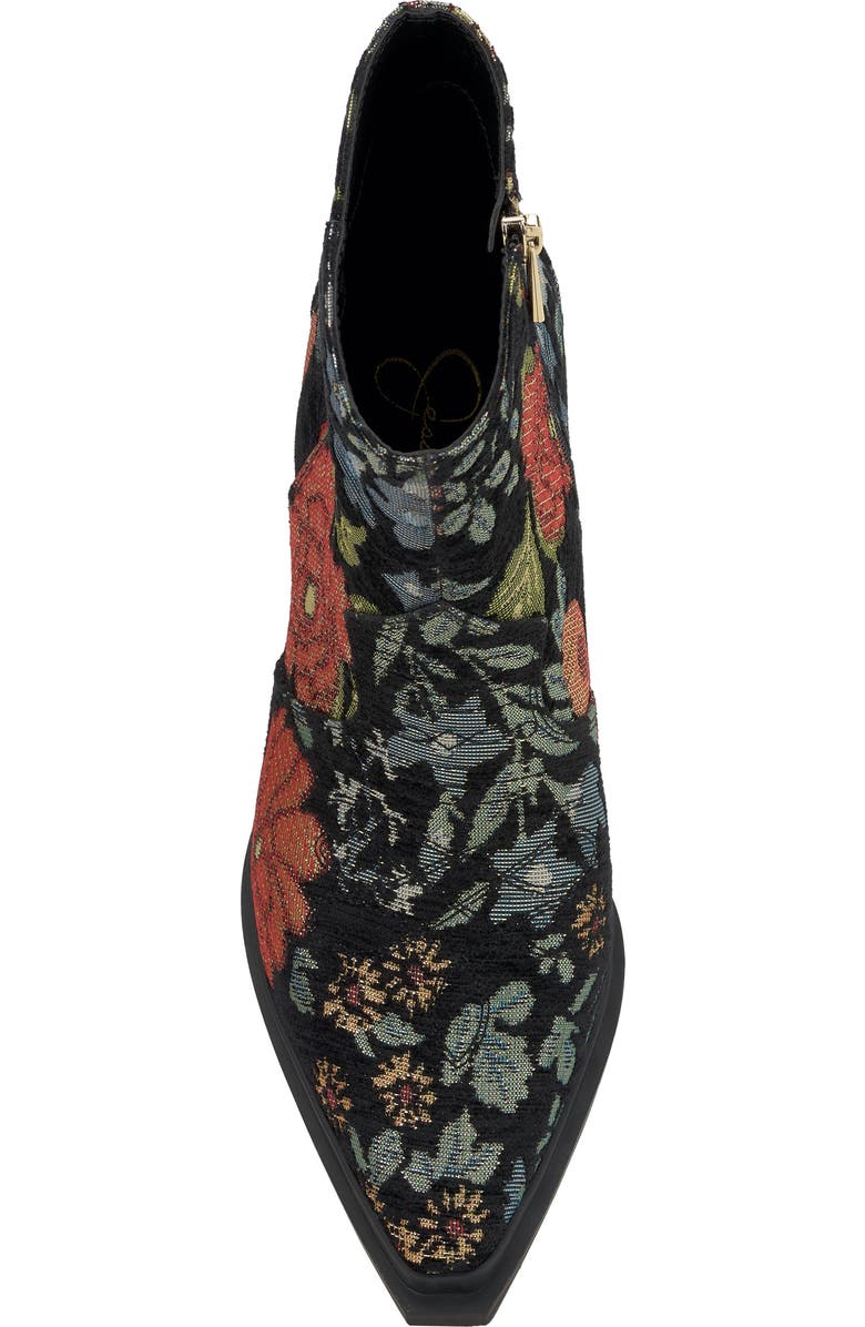 Jessica Simpson Helvona Pointed Toe Bootie, Alternate, color, Black/ Floral Multi