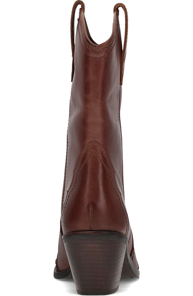 Frye Sara Studded Wingtip Western Boot, Alternate, color, Saddle