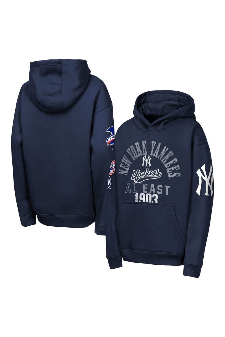 Youth Outerstuff  Navy New York Yankees Premium Sweep Fleece Hoodie, Main, color, Navy
