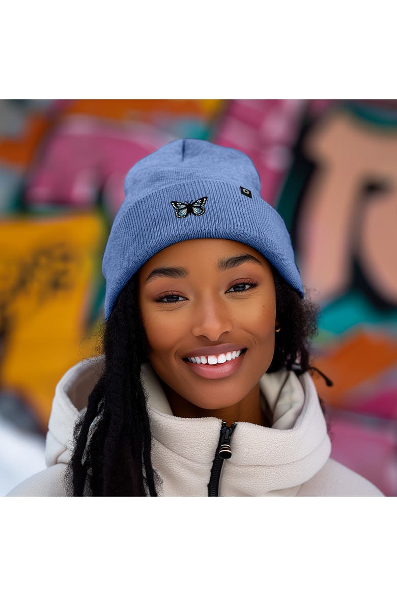 Butterfly Beanie, Alternate, color, Periwinkle