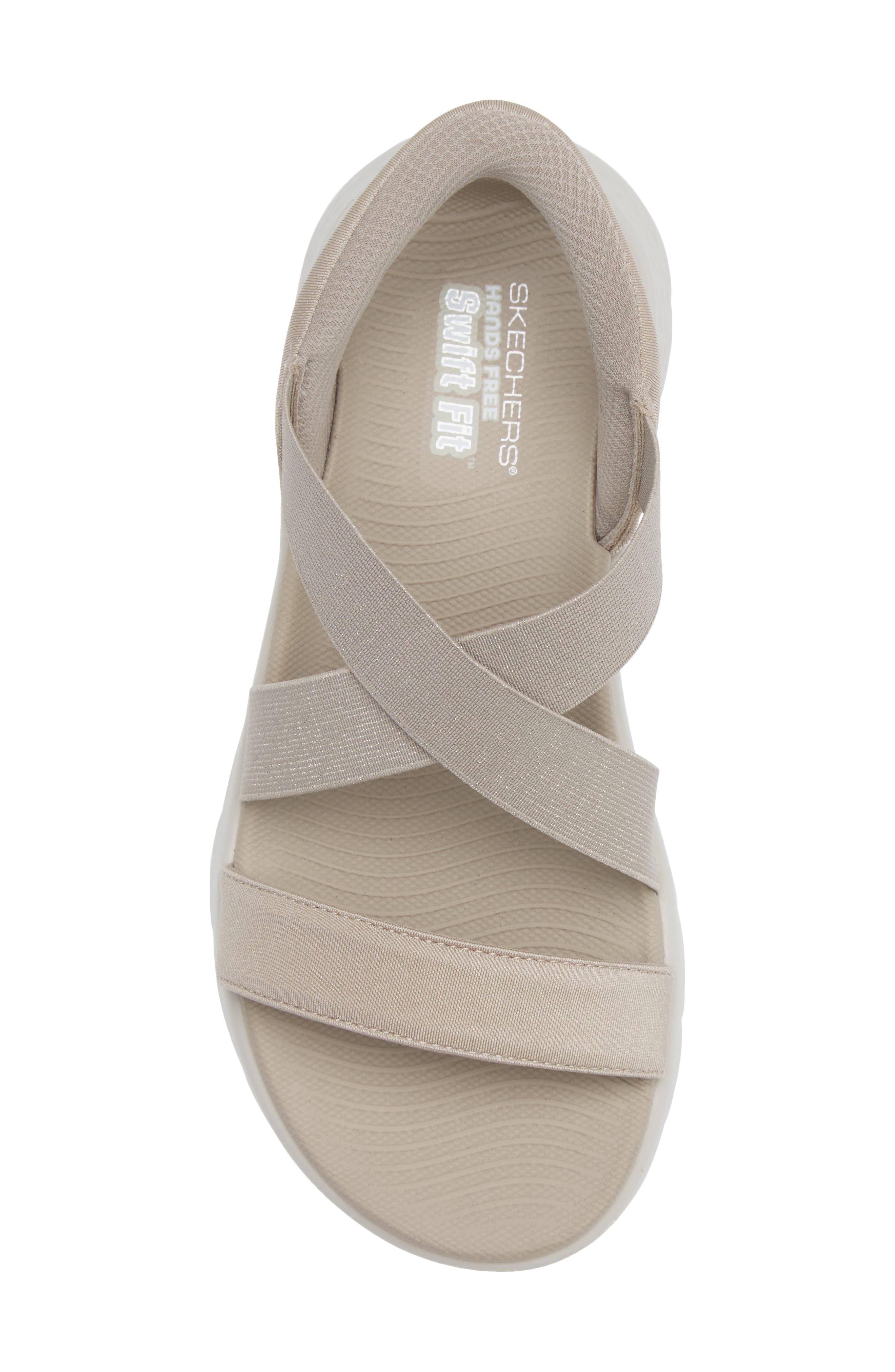 Swift-Fit Go Walk Flex Glimmer Up Sandal, Alternate, color, TAUPE