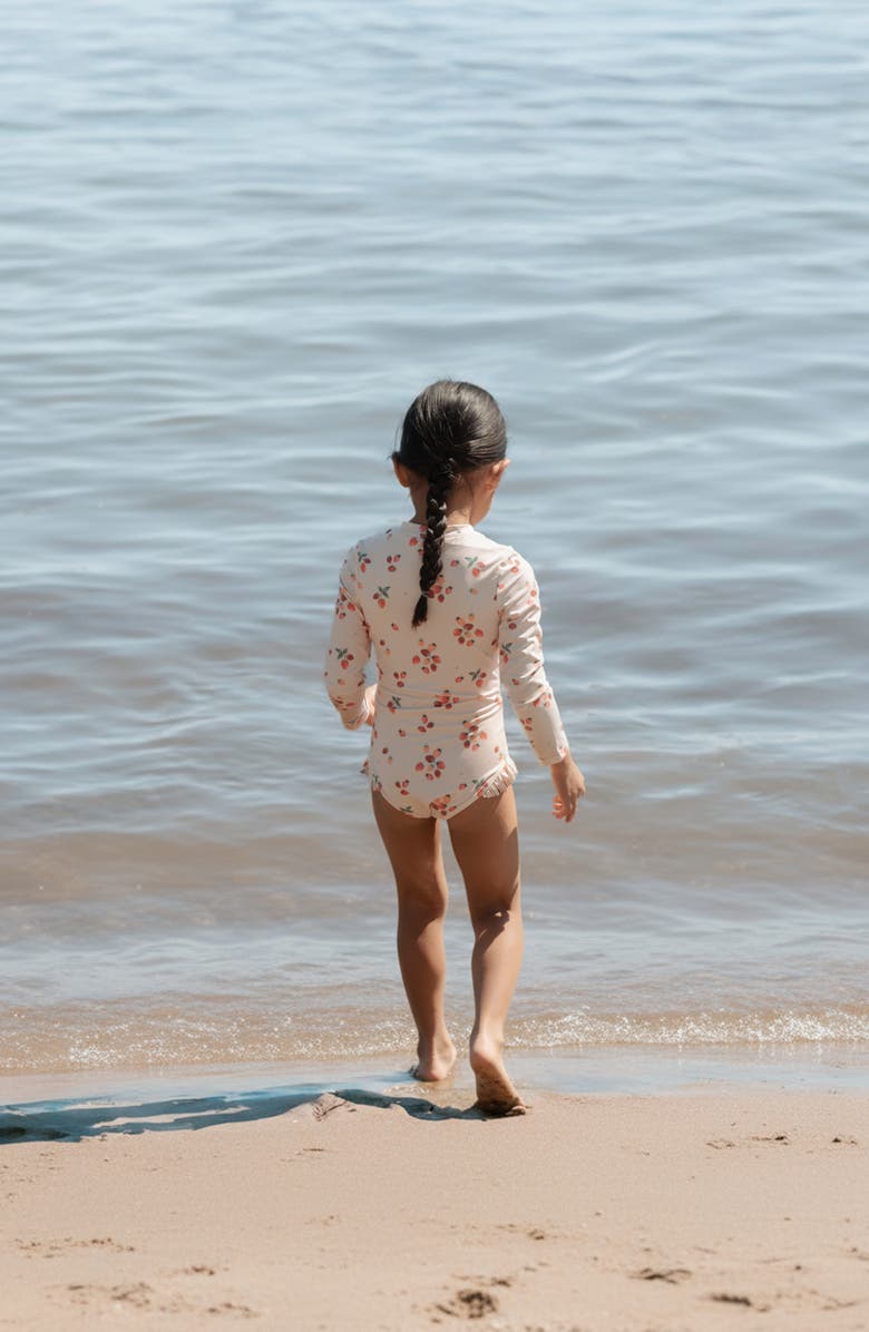 Petit Lem Long Sleeve UPF 50+ One-Piece Swimsuit, Alternate, color, Light Pink