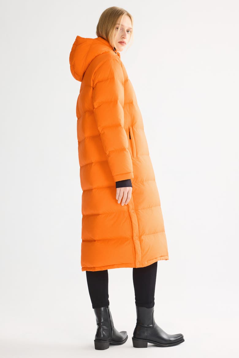 Puff-O® Long Down Puffer Jacket, Alternate, color, Orange