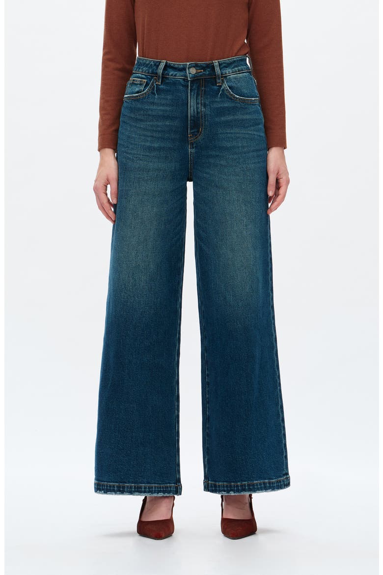 Wide Leg Jeans, Main, color, VINTAGE DARK BLUE