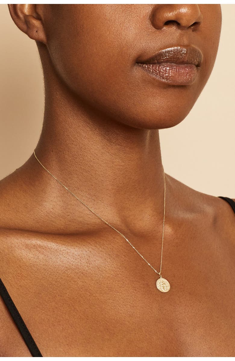 Oradina 14K Yellow Gold Greek Medusa Pendant Charm, Alternate, color, Yellow Gold