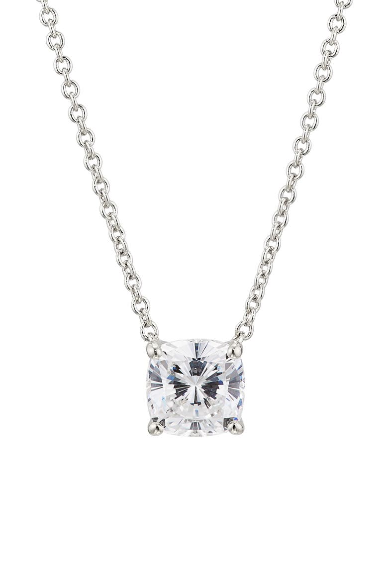 Modern Luv Large Cubic Zirconia Pendant Necklace, Main, color, RHODIUM
