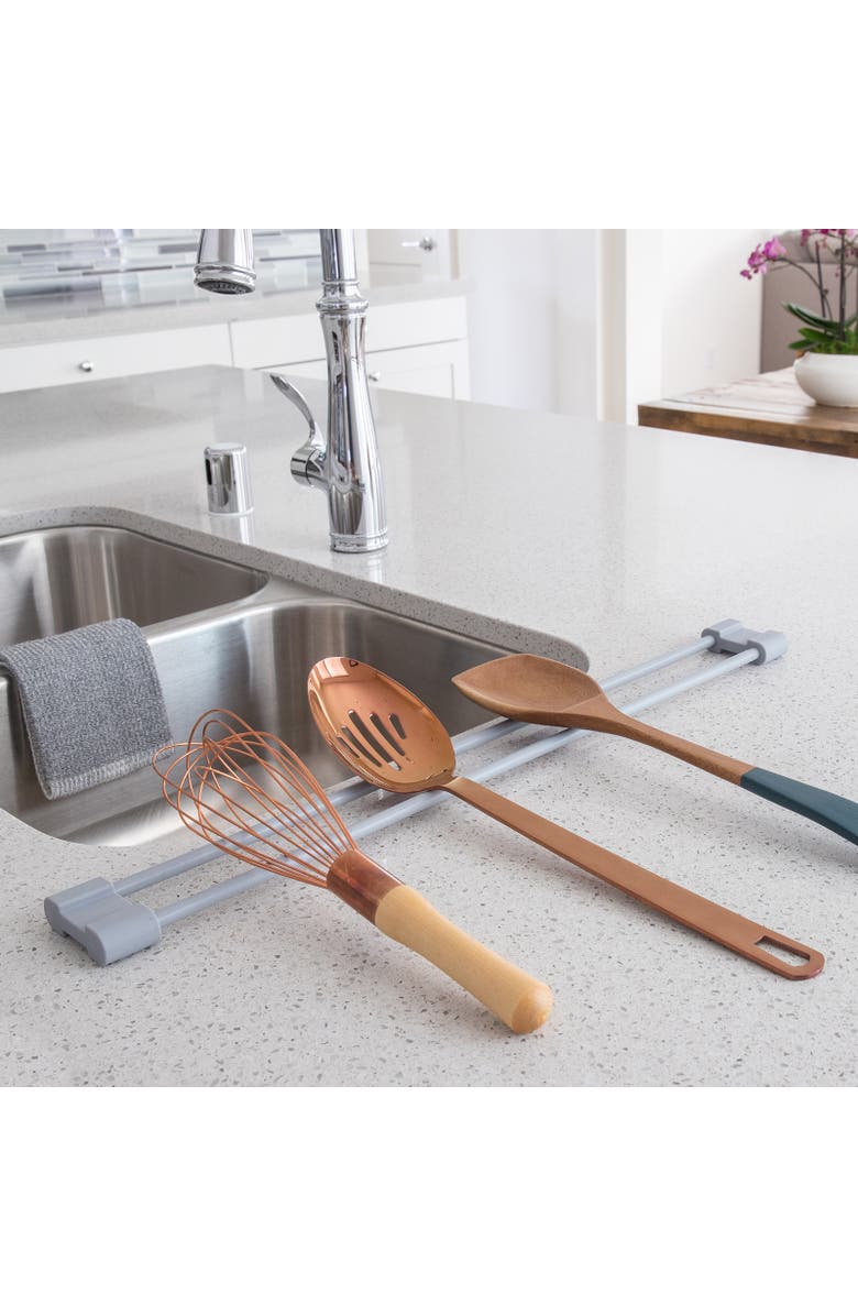 Better Houseware Over the Sink Roll Up Drying Bar, Alternate, color, Gray