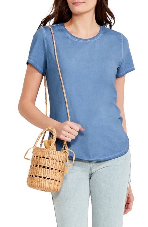 High-Low Stretch Cotton T-Shirt