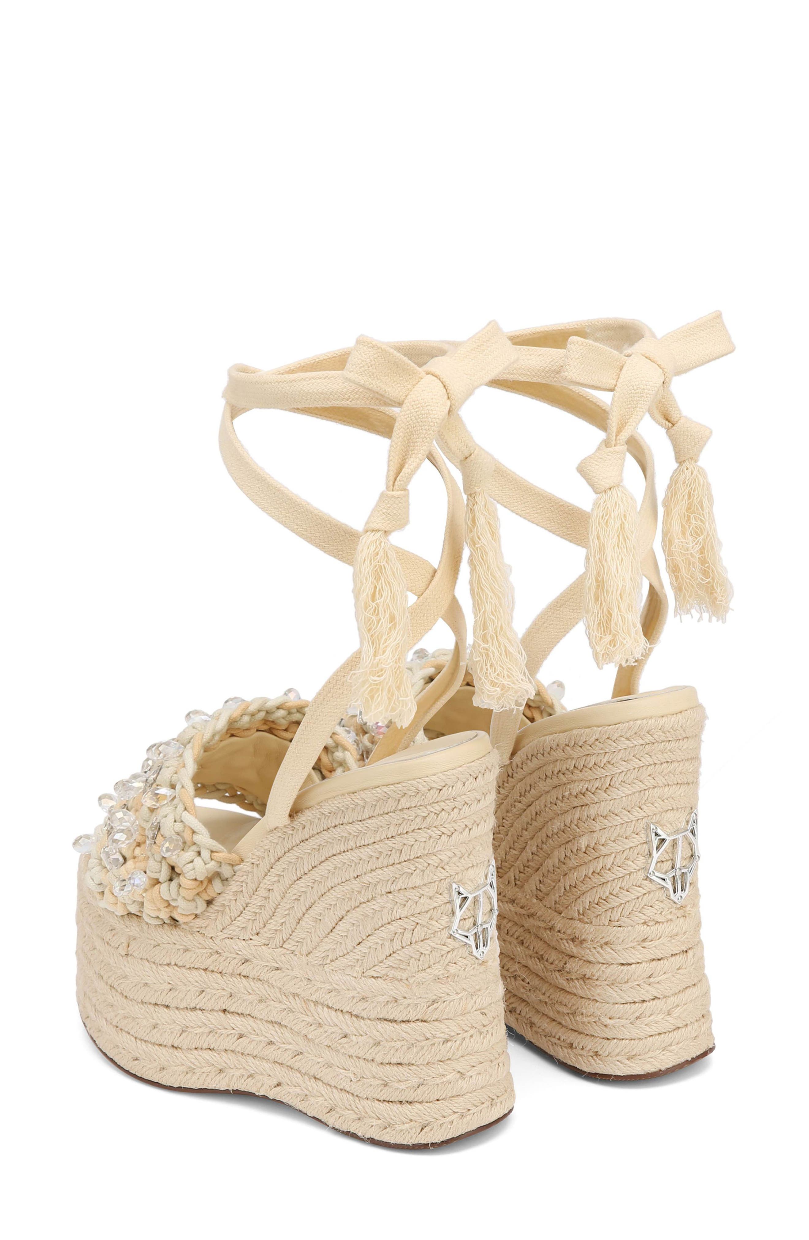 Naked Wolfe Peony Platform Wedge Espadrille Sandal, Alternate, color, 