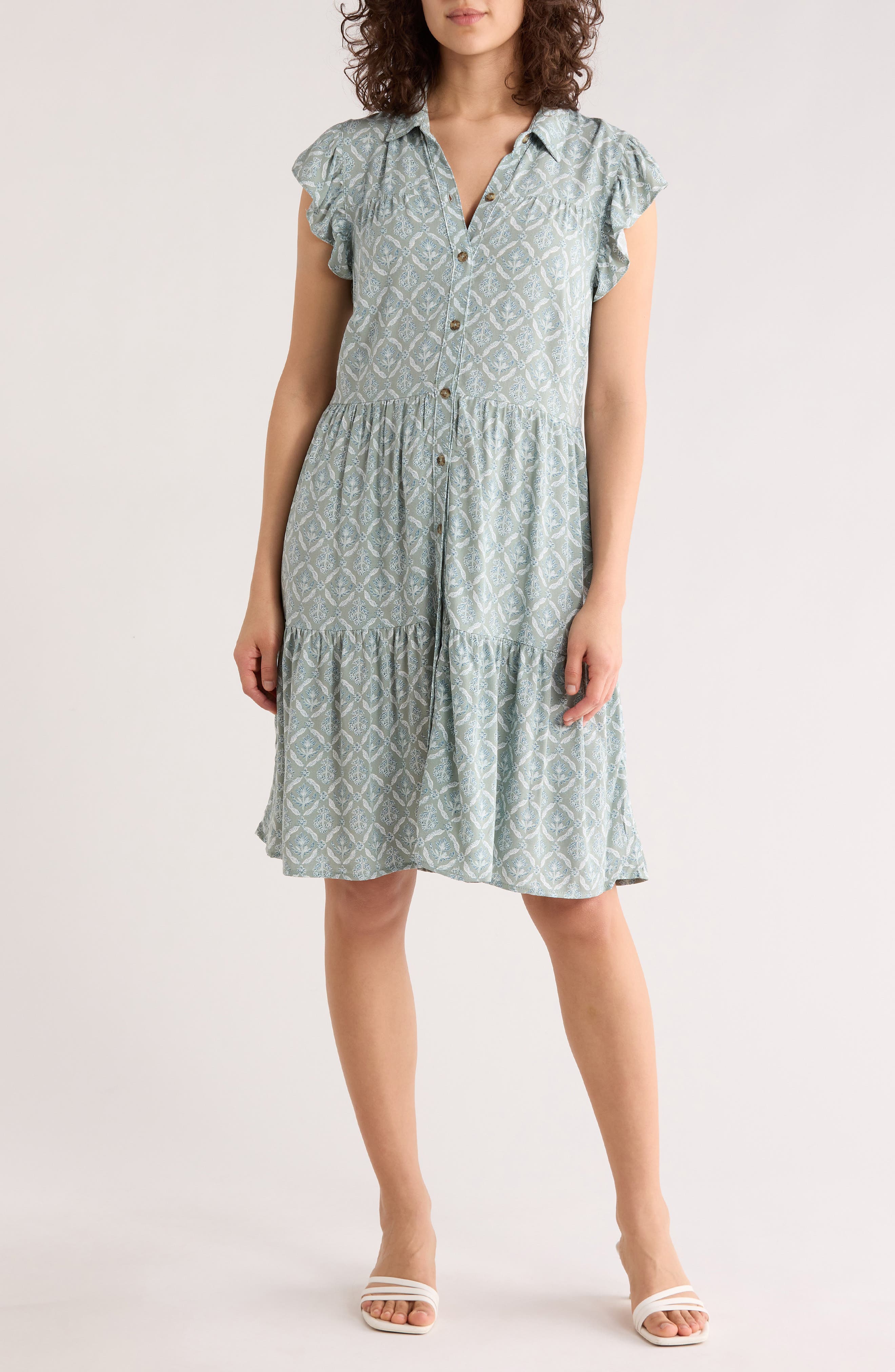 Flutter Sleeve Shirtdress - image 3