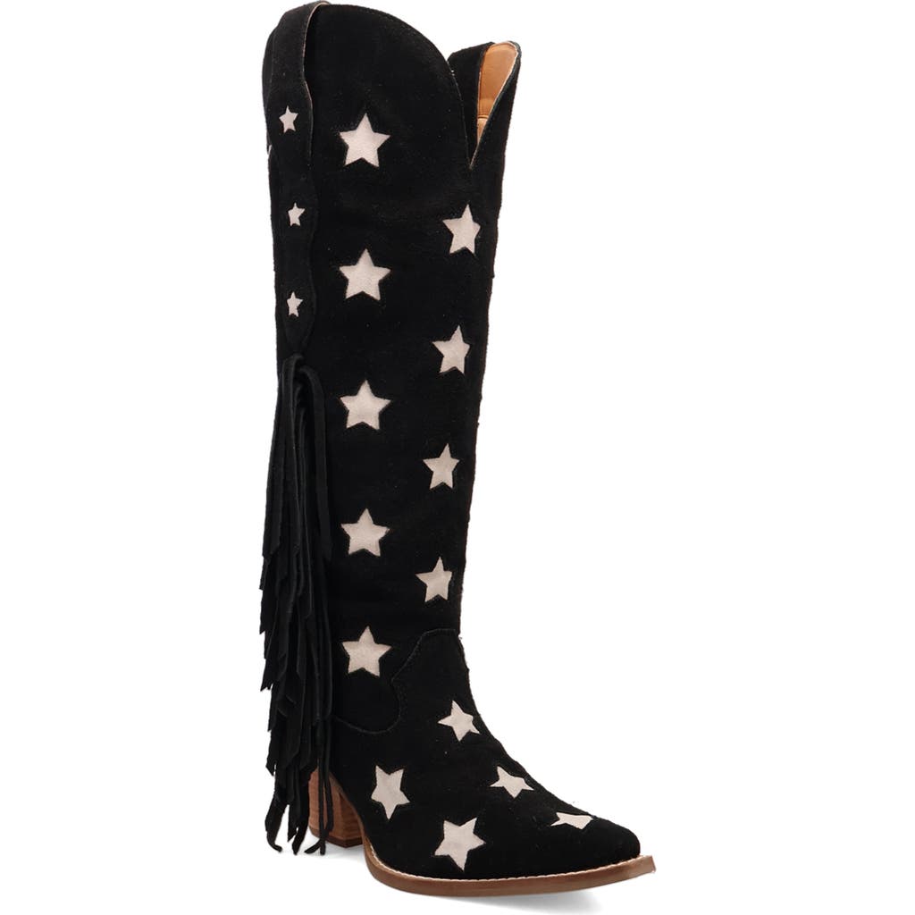 Dingo Super Star Knee High Western Boot In Black
