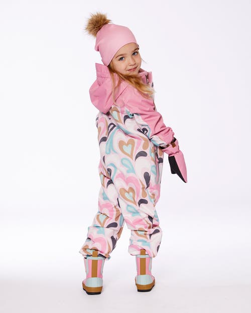 Deux Par Deux Little Kids Unisex Printed Mid-season One-piece Outerwear Light Pink With Hearts In Light Pink With Hearts