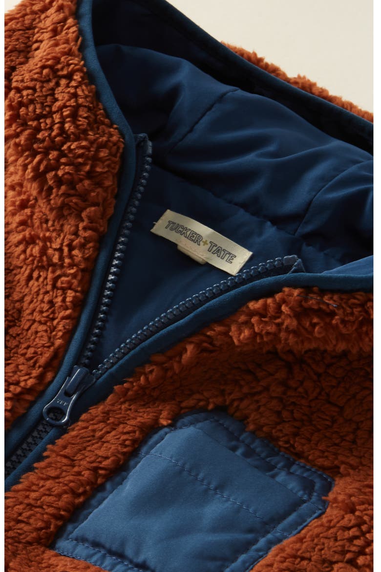 Kids' Faux Fur Hooded Jacket, Alternate, color, BROWN SHELL- BEIGE