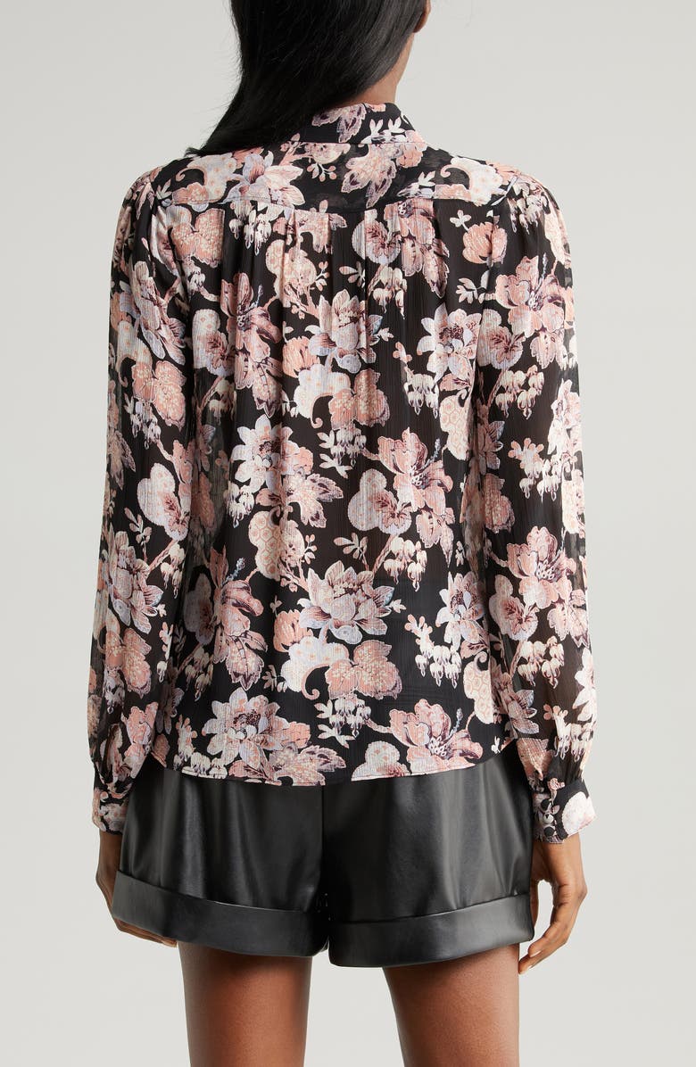 Kirstie Floral Tie Neck Silk Shirt