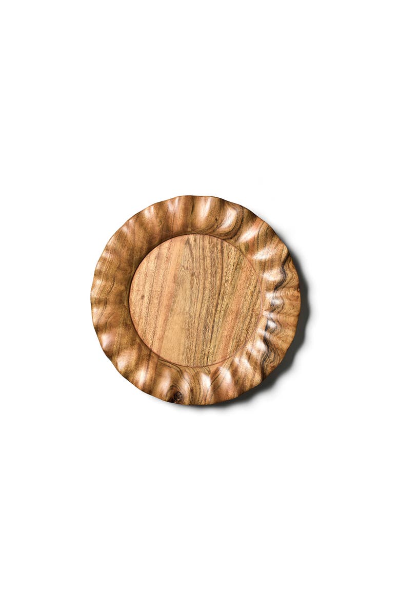 Fundamental Wood Ruffle Platter, Main, color, Brown