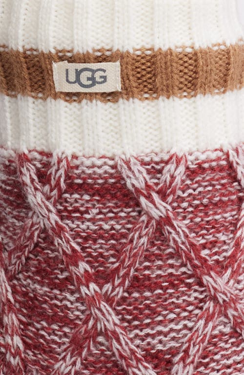 Ugg(r) Deedee Fleece Lined Quarter Crew Socks In Brown