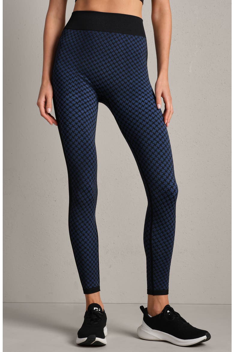 Houndstooth Check Leggings, Alternate, color, NAVY BLUE HOUNDS