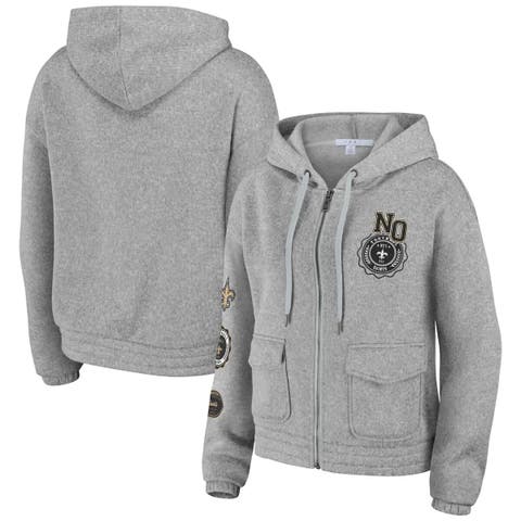 Women's WEAR by Erin Andrews Heather Gray New Orleans Saints Full-Zip Hoodie