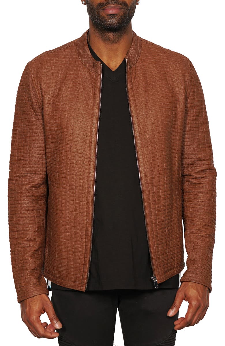 Maceoo Perforated Lambskin Leather Jacket, Main, color, 