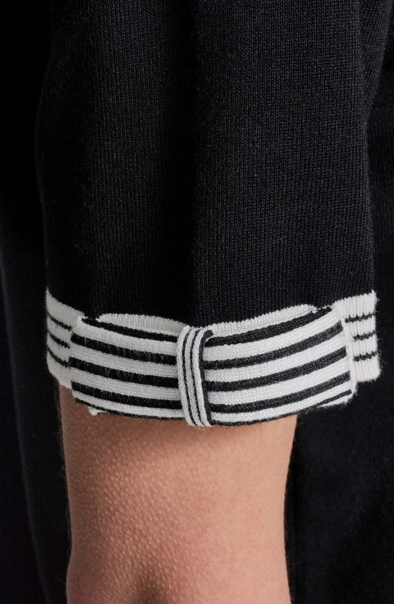 KARL LAGERFELD PARIS Polo Collar Short Sleeve Sweater, Alternate, color, 