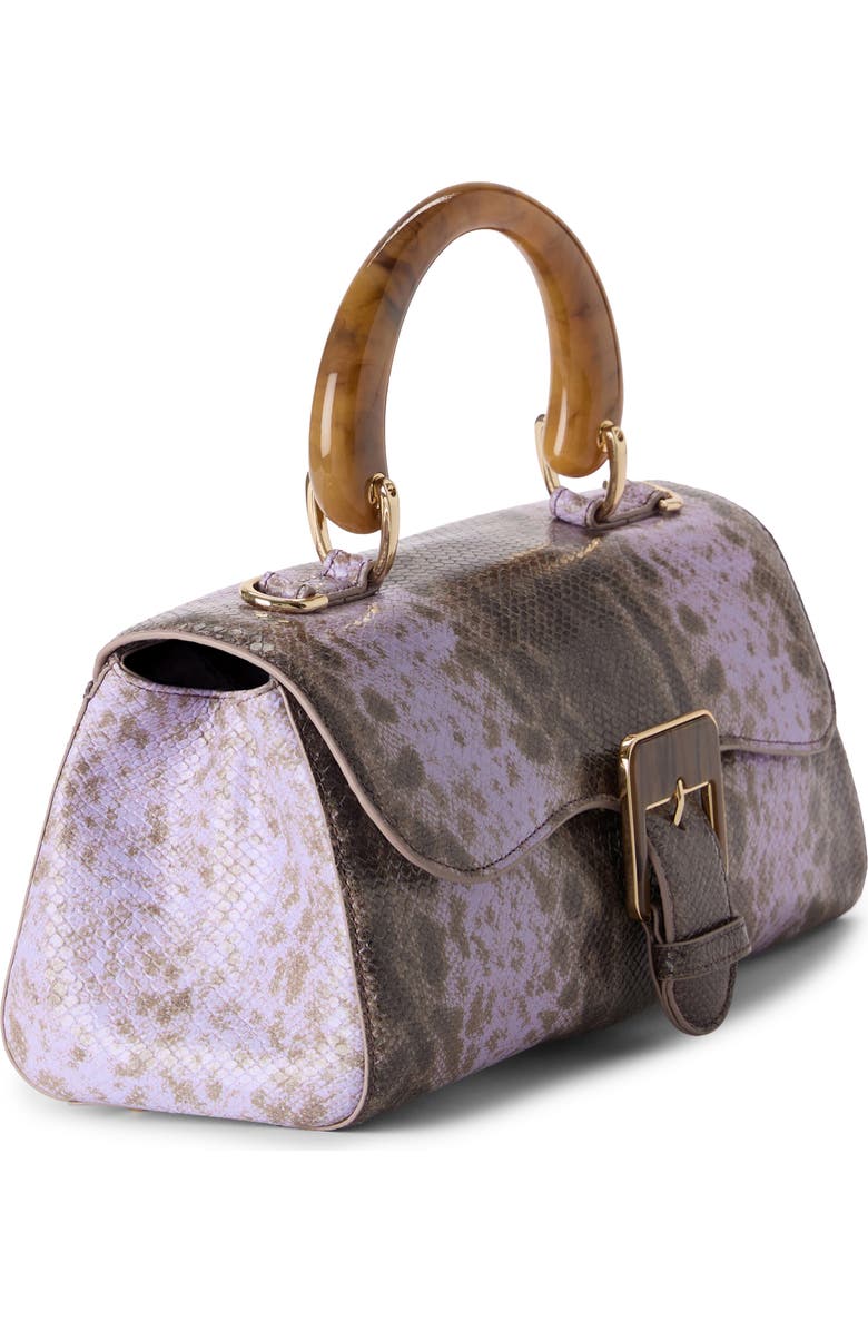 Brahmin Dayan Snakeskin Embossed Leather Satchel, Alternate, color, Sheer Lavender
