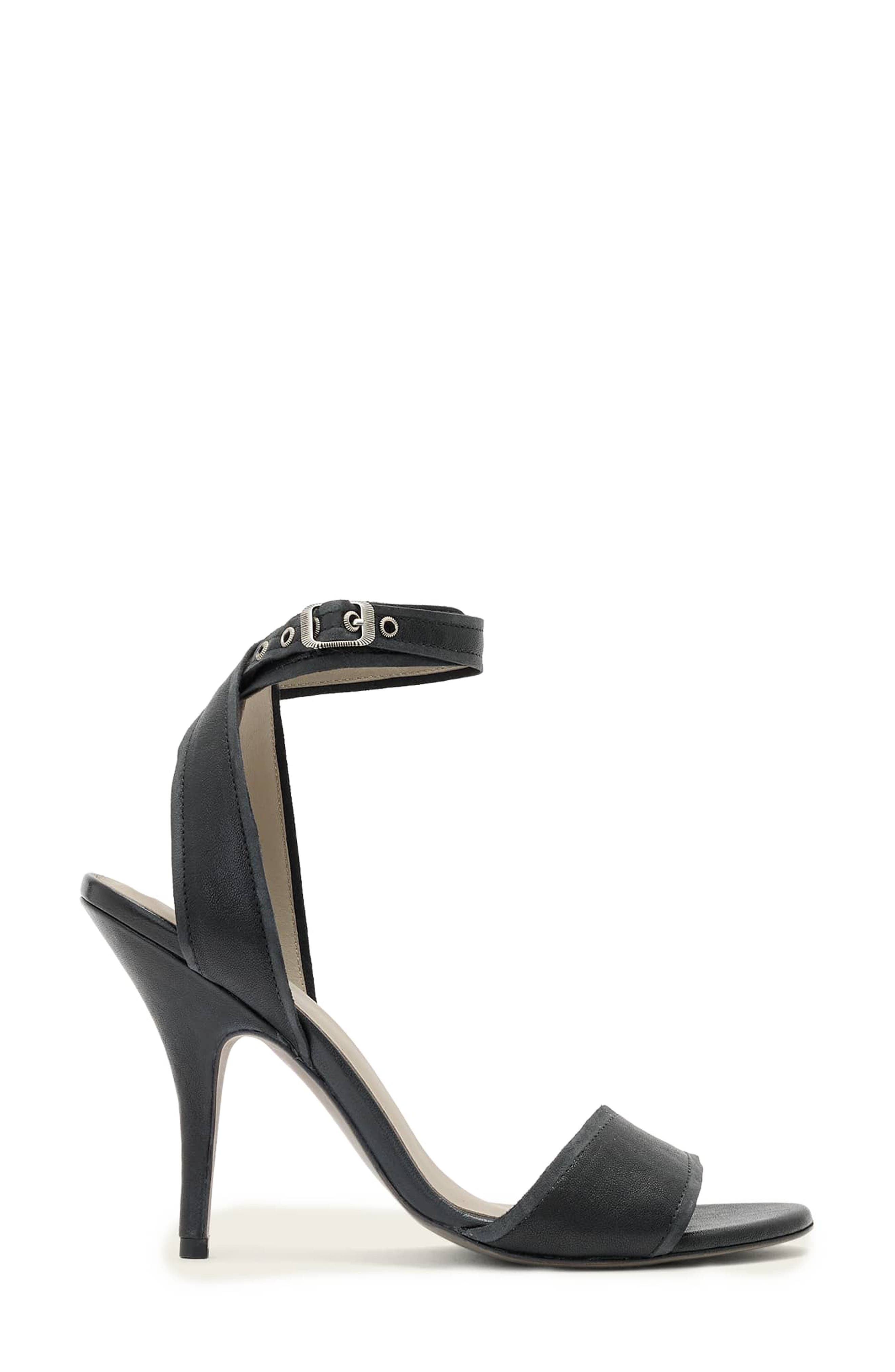 Vera Leather Ankle Strap Sandal, Alternate, color, BLACK