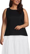 Lands' End Plus Size Linen Sleeveless Peplum Top