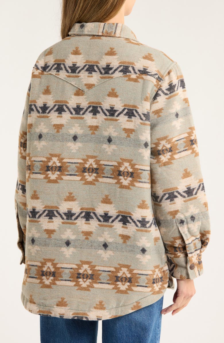 Wrangler Retro Cotton Jacquard Shacket, Alternate, color, Green Multi