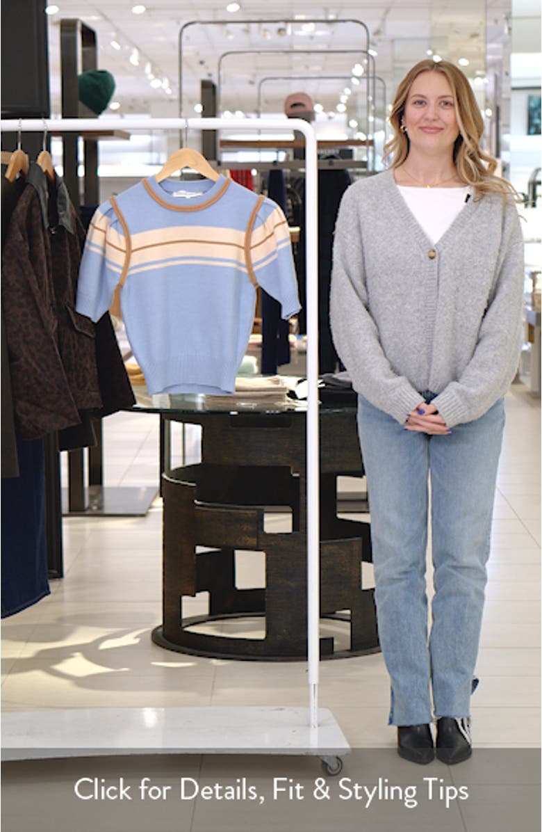 Stripe Puff Sleeve Sweater, sales video thumbnail