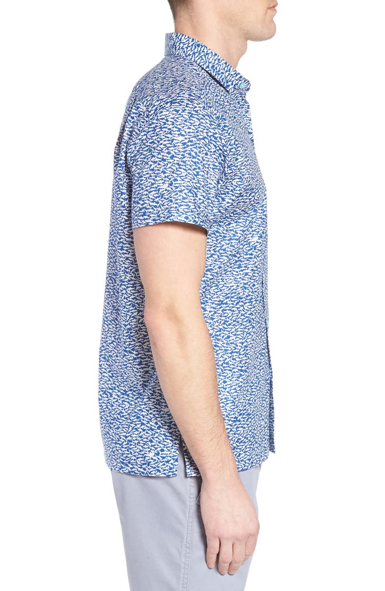 Tori Richard Shark Tank Regular Fit Shirt, Alternate, color, Marina