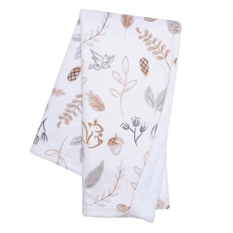 Treetop Fox Woodland/Forest Minky/Faux Shearling Fleece Baby Blanket