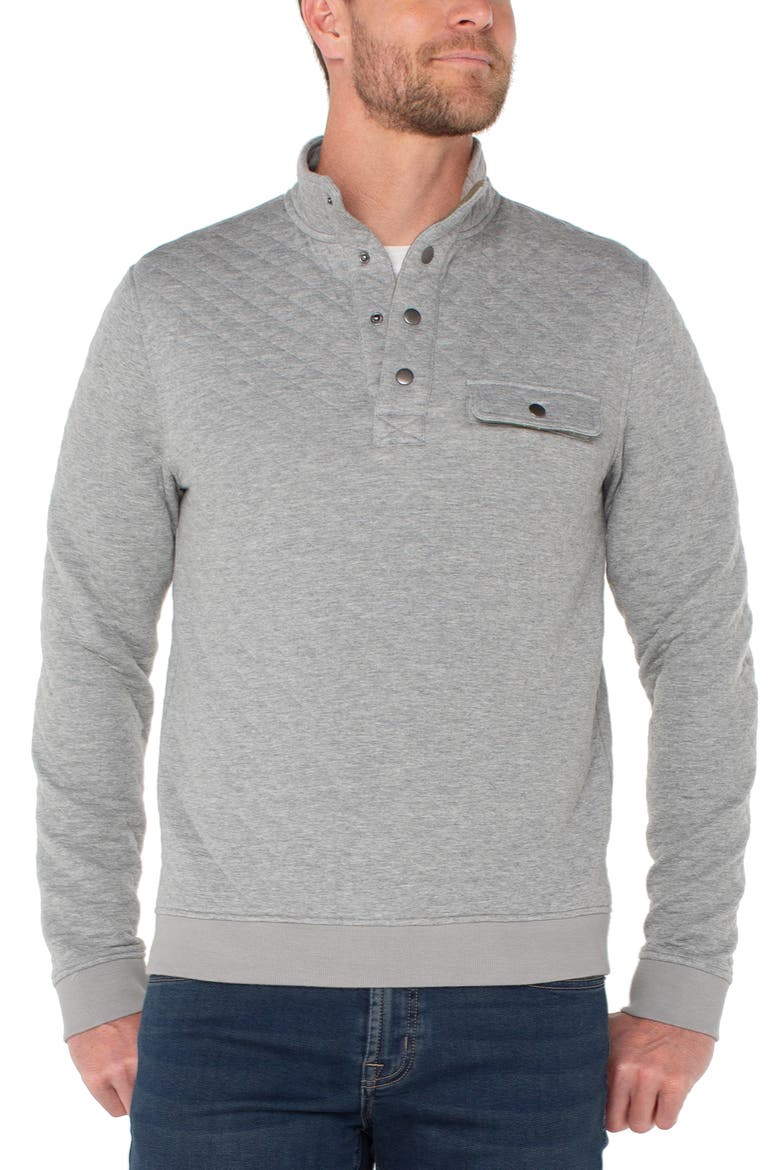 Quarter Snap Pullover, Main, color, HEATHER GREY